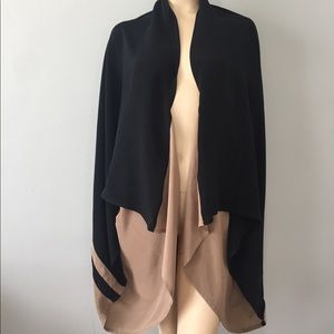Women’s Black and Tan Silk Rayon Shrug Wrap